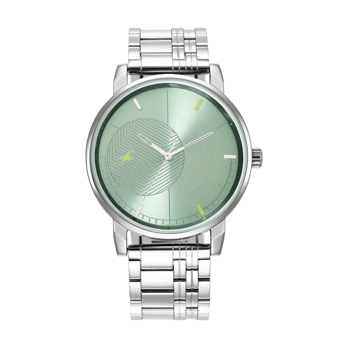 Fastrack Stunners Quartz Analog Green Dial Silver Metal Strap Watch for Guys