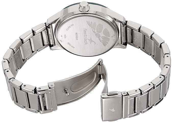 Fastrack Women Stainless Steel Analog Watches Combo (Nk6078Sm01,Nk6078Sm03), Band Color-Silver,Dial Color-Blue