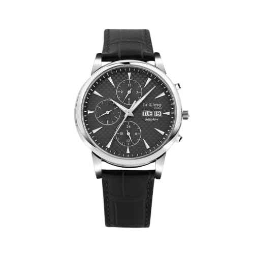 Men Automatic Black Dial Analog Leather Watch