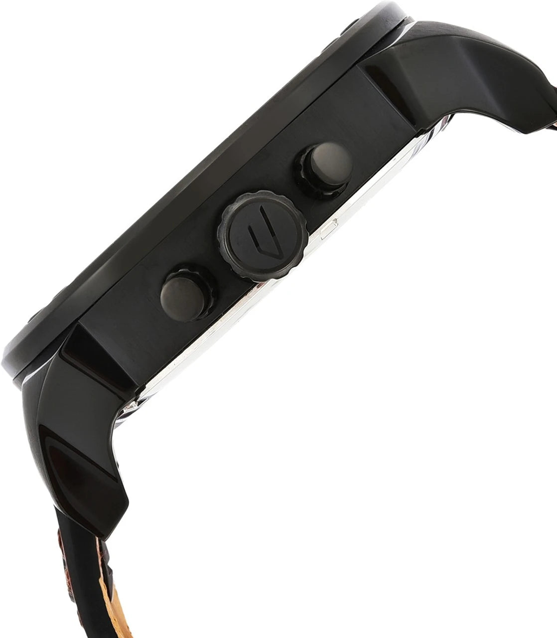 Diesel Men's Mr. Daddy 2.0 Black IP and Brown Leather Chronograph Watch Analog Watch - For Men