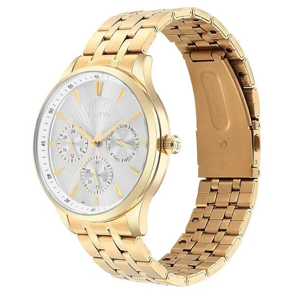 1 / 6 Titan Opulent Silver Dial Multifunction Watch for Men