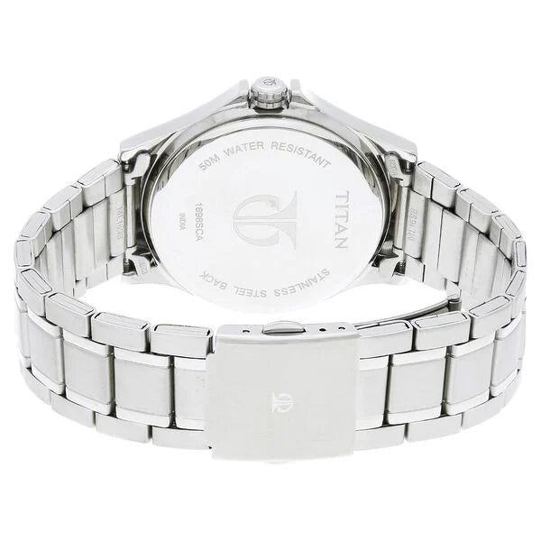 Titan Blue Dial Quartz Multifunction Stainless Steel Strap watch for Men