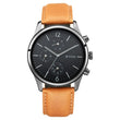 Titan Men's Metropolitan Charm: Men's Multifunctional Black Watch with Leather Strap