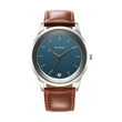 Titan Wrist with Quartz Analog with Date Blue Dial Brown Leather Strap Watch for Men