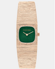 Sophisticated Square Women Quartz Green Dial Analog Stainless