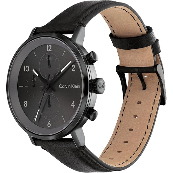 Men Modern Leather Analogue Watch Multifunction
