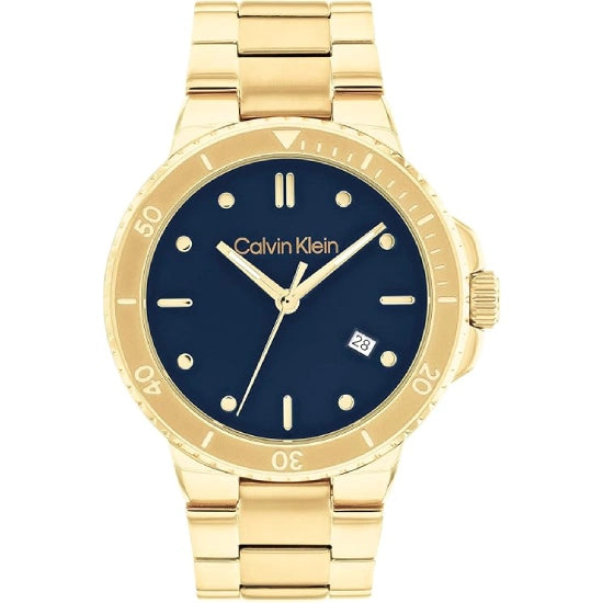 Calvin Klein Men'sQuartz Ionic Thin Gold Plated Steel Case and Link Bracelet Watch