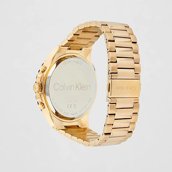 Calvin Klein Sport for Him Qtz Multifunction Black Round Dial Men's Watch|Ionic Plated Rose Gold Steel Material|Rose Gold Color Band
