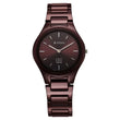 Titan Edge Wine Ceramic Quartz Analog Maroon Dial Red Ceramic Strap Watch For Women