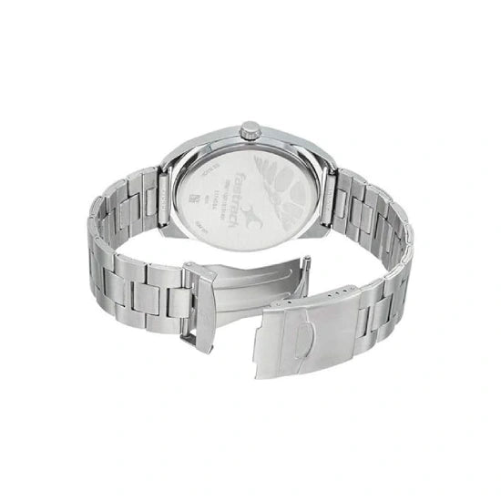 Fastrack Varsity Quartz Analog White Dial Stainless Steel Strap Watch for Guys