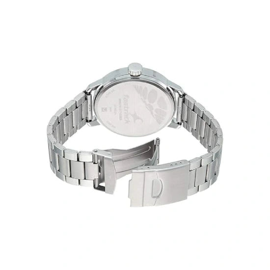 Fastrack Varsity Quartz Analog White Dial Stainless Steel Strap Watch for Guys
