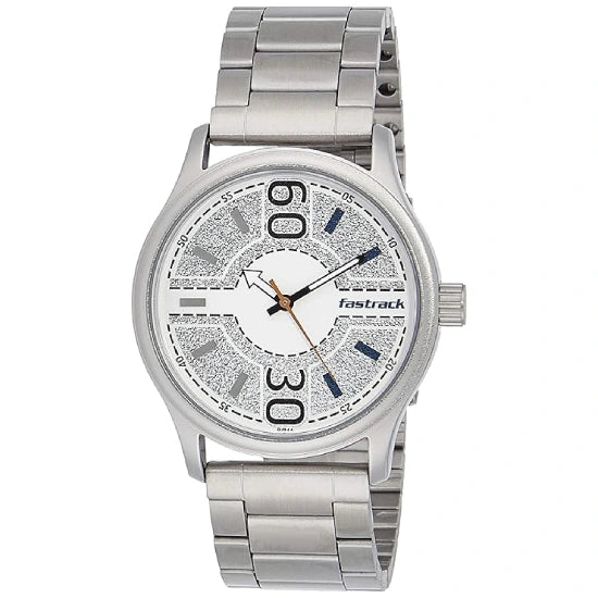 Fastrack Men Stainless Steel Road Trip Analog White Dial Watch