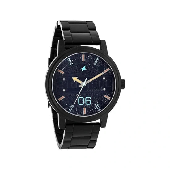 Fastrack Road Trip Stainless Steel Analog Black Dial Men's Watch