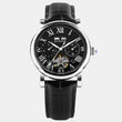 Motion Men Automatic Black Dial Multi-Function Leather Watch