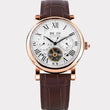 Men’s Automatic Motion Brown Leather Strap Watch with Silver Dial and Multi-Function Design