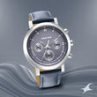 Fastrack Tick Tock Quartz Multifunction Orange Dial Leather Strap Watch for Guys