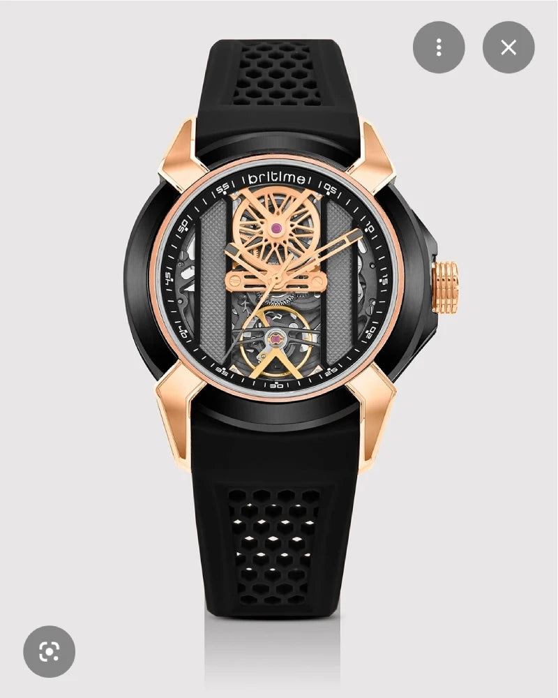 Quantum Men Automatic Black Dial Analog Silicone Watch