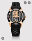 Quantum Men Automatic Black Dial Analog Silicone Watch