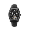 Emerion Men Automatic Black Dial Multi-Function Leather Watch