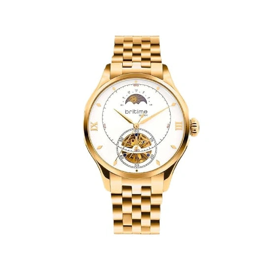 Men Automatic Silver-Rose-Gold Dial Analog Metal Watch