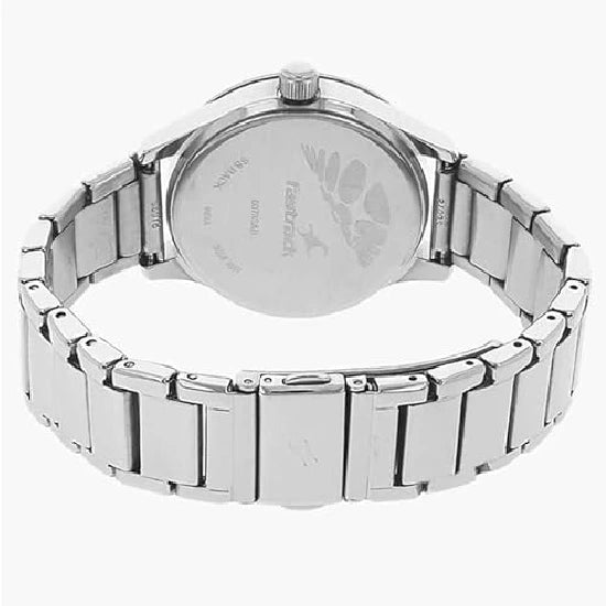 Fastrack Men Stainless Steel Monochrome Analog Green Dial Watch-Nn6078Sm01/Np6078Sm01, Band Color-Silver