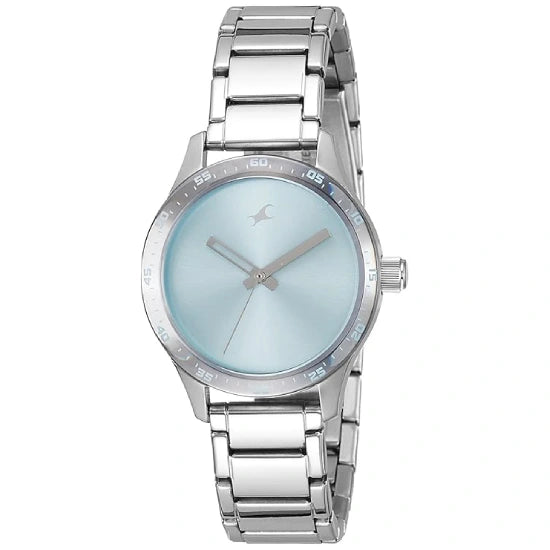Fastrack Women Stainless Steel Analog Watches Combo (Nk6078Sm01,Nk6078Sm03), Band Color-Silver,Dial Color-Blue