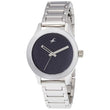 Fastrack Quartz Analog Black Dial Stainless Steel Strap Watch for Girls