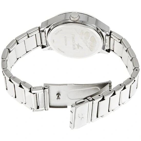 Fastrack Quartz Analog Black Dial Stainless Steel Strap Watch for Girls