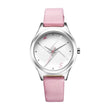 Fastrack Stunners Quartz Analog Silver Dial Pink Leather Strap Watch for Girls