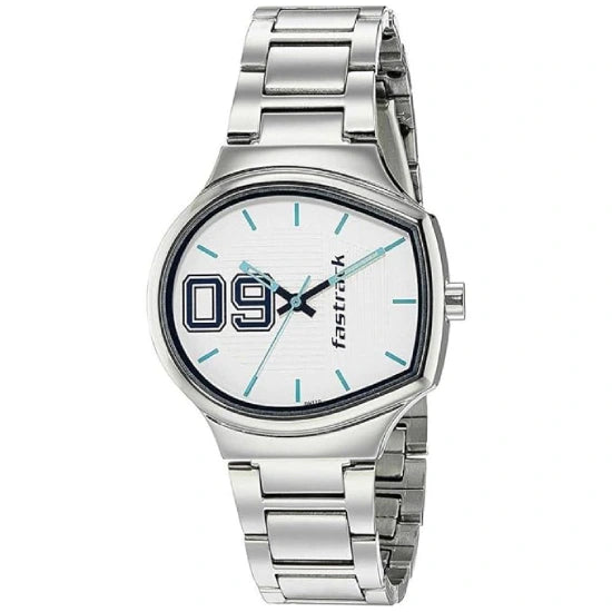 Fastrack Varsity Quartz Analog White Dial Stainless Steel Strap Watch for Girls