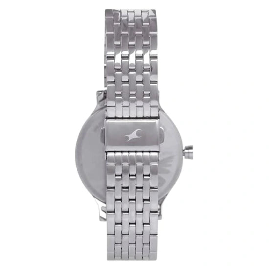 Fastrack Space Rover Quartz Analog Blue Dial Stainless Steel Strap Watch for Girls