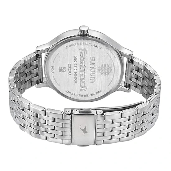 Fastrack Sunburn Quartz Analog Green Dial Metal Strap Watch for Girls