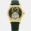 Men Automatic Green Dial Analog Leather Watch