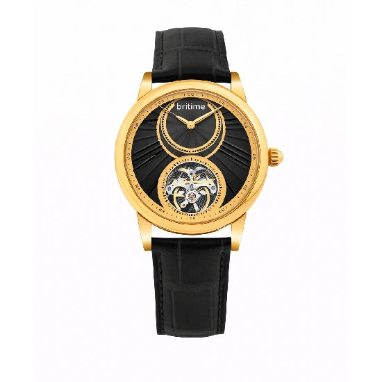 Men Automatic Grey Dial Analog Leather Watch