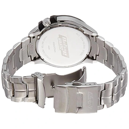 Titan White Dial Analog with Day and Date Stainless Steel Strap watch for Men