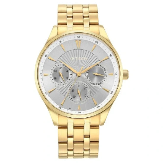 1 / 6 Titan Opulent Silver Dial Multifunction Watch for Men