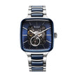 Titan Ceramic Fusion Automatic Square Blue Dial Rose Gold Dual-Toned Stainless Steel Bracelet Watch for Men