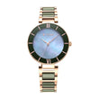 Titan Purple Ceramics Green Dial Steel & Ceramic Strap Watch for Women