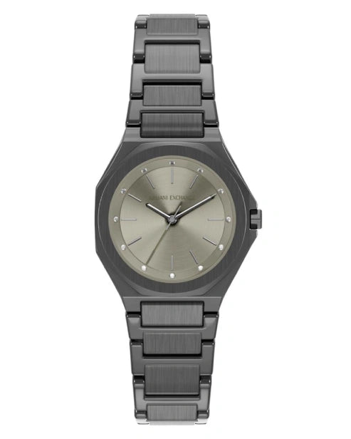 Armani Exchange sleek, monochromatic women's analog watch