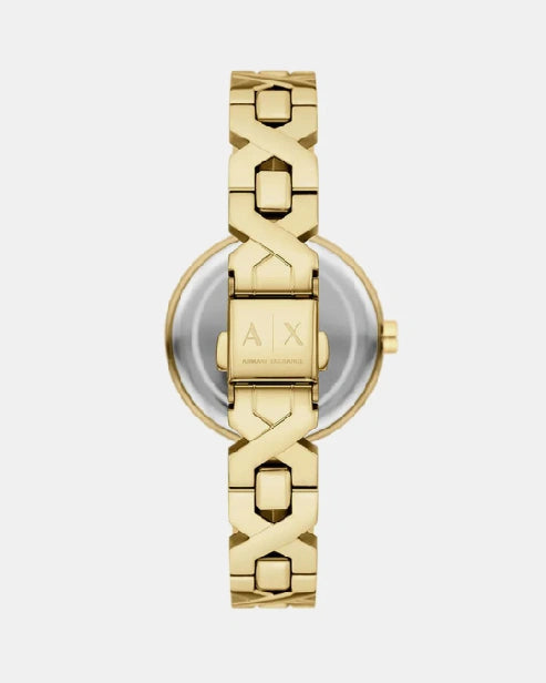 Armani Exchange Women Quartz Gold Dial Analog Stainless Steel Watch