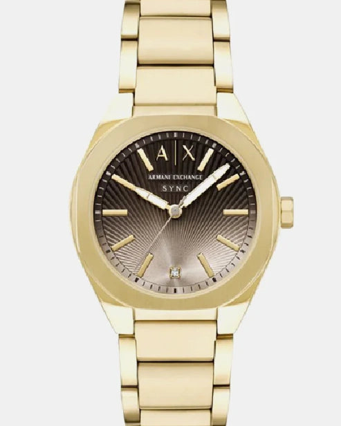 Women Quartz Gold Dial Analog Stainless Steel Watch AX6031