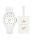 Armani Exchange Silicone Analog White Dial Women's Watch