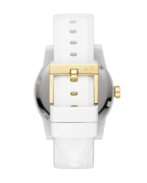 Armani Exchange Silicone Analog White Dial Women's Watch