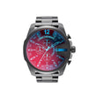 Diesel Stainless Steel Analog Red Dial Black Strap Men's Watch