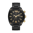 Diesel Men's Stainless Steel Overflow Analog Black Dial Watch