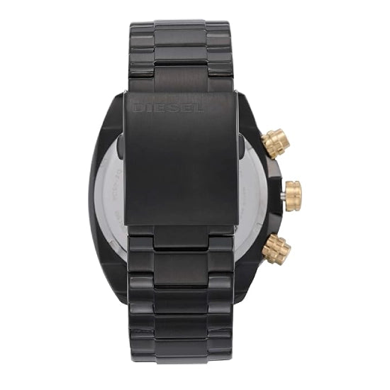 Diesel Men's Stainless Steel Overflow Analog Black Dial Watch