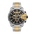 Diesel Stainless Steel Mega Chief Analog Black Dial Men Watch- Multi-Color Band
