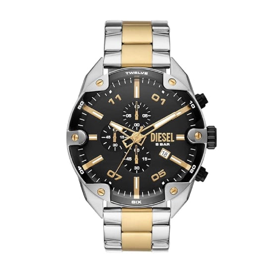 Diesel Spiked Analog Black Dial Men's Stainless Steel Watch