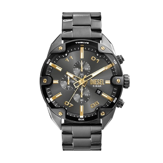 Diesel Stainless Steel Analog Gray Dial Men's Watch Band Color:Gray