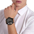 Diesel Men's Mr. Daddy 2.0 Black IP and Brown Leather Chronograph Watch Analog Watch - For Men